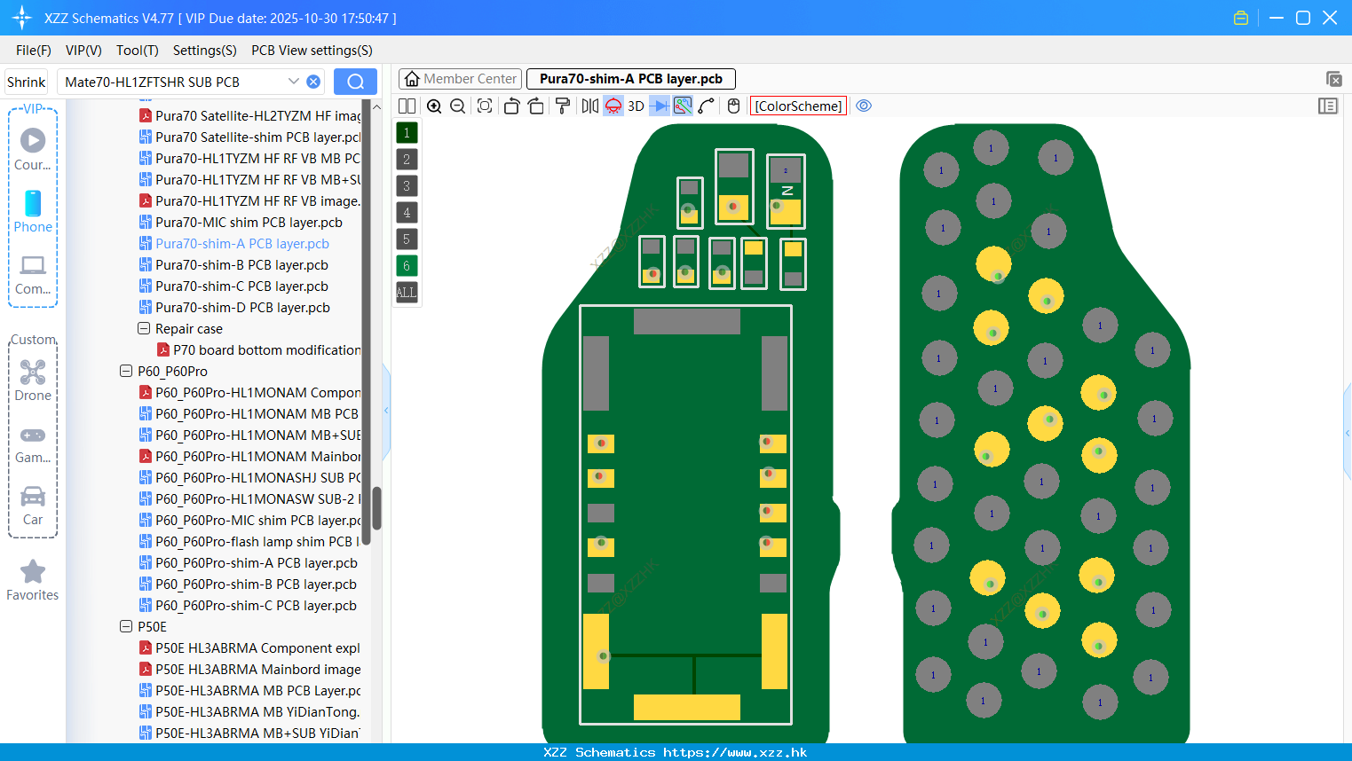 Huawei Pura70-shim-A PCB Layer